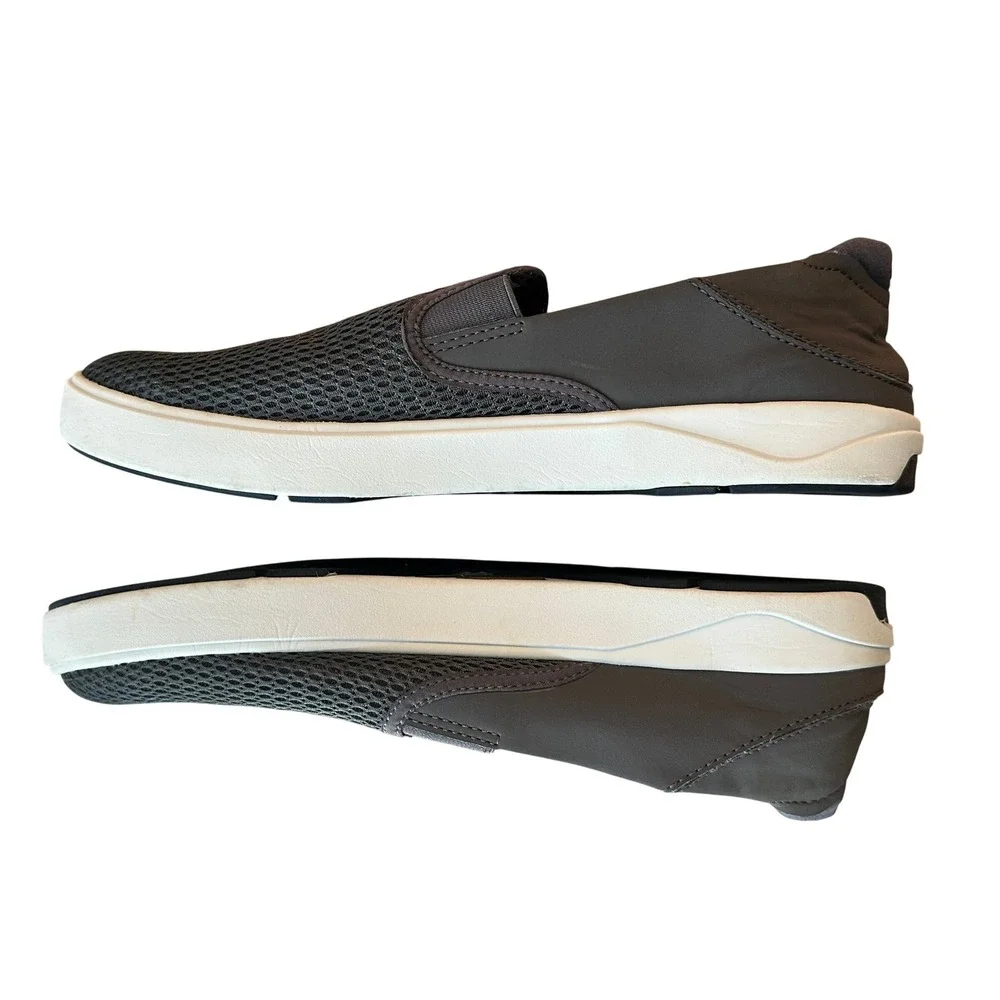 OluKai Lae'ahi Men's Size‎ 12 Grey Mesh Slip On Sneakers Pavement 10443-PVPV